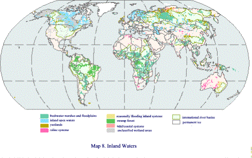 wetlands biome world map